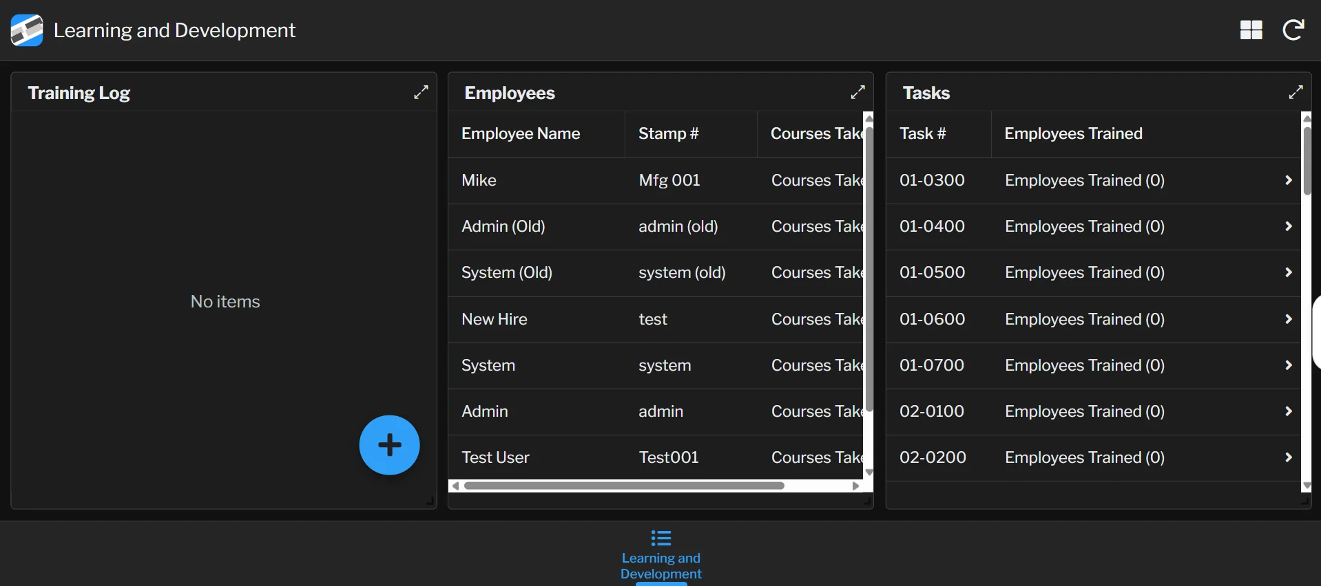 ShopTrack Training Database Tracker